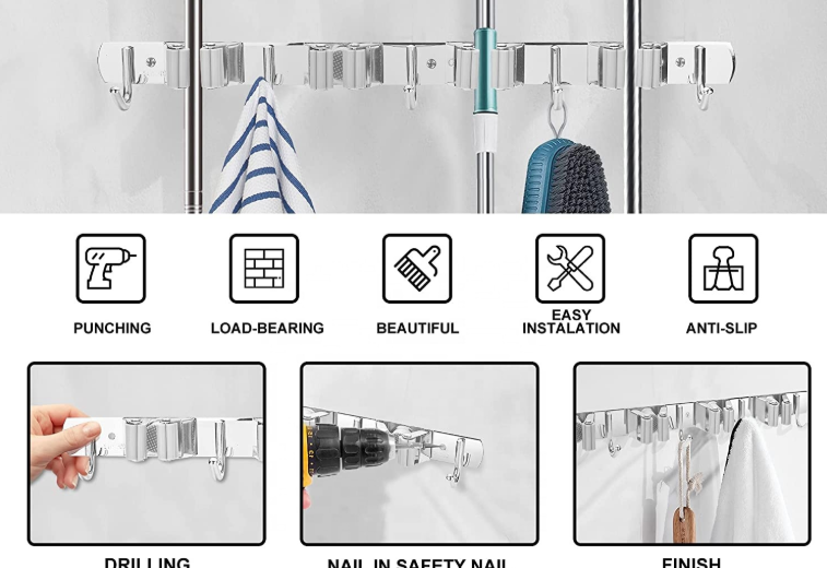 SOPORTE  PARET PARA UTENCILIOS LIMPIEZ